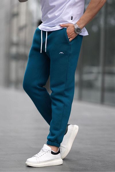 Madmext Petrol Blue 6524 Model Basic Elastic Sweatpants