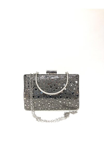 womenacs Платинова кольорова крапля води Кругла камінна вечірня сумочка-клатч...