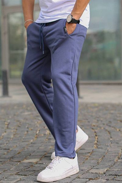 Madmext Navy Blue Basic Sweatpants 5479
