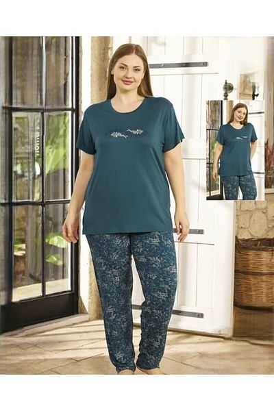Aydoğan Short Sleeve Oversized Viscosa Pajama Set 250145