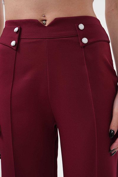 H&A İSTANBUL Women's High Waist Palazzo Button Detail Slim Fit Calip Trousers