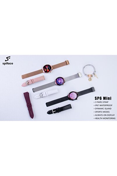 Serreha Akıllı Saat Sp6 Mini Akıllı Süper Amoled Kadın Kol Saati 3 Kordon ve ...
