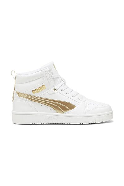 Puma 397474 01 Rebound V6 Metallic Dream White-Gold Women's Basketb