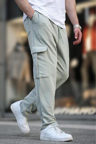 Madmext Grüne Basic-Jogginghose – Cargo-Tasche mit verstellbarer Taille 6552