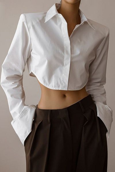Madmext Mad Girls White Short Shirt Mg1382
