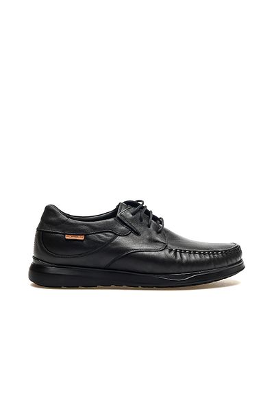 Forelli Soft-h Pantofi ocazionali ortopedici confortabili pentru bărbați din piele naturală 25 ani 35302 M negru