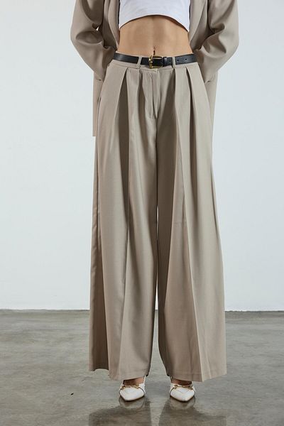 Suzi Belted, Wide Leg, Pleated Palazzo Pants 51070