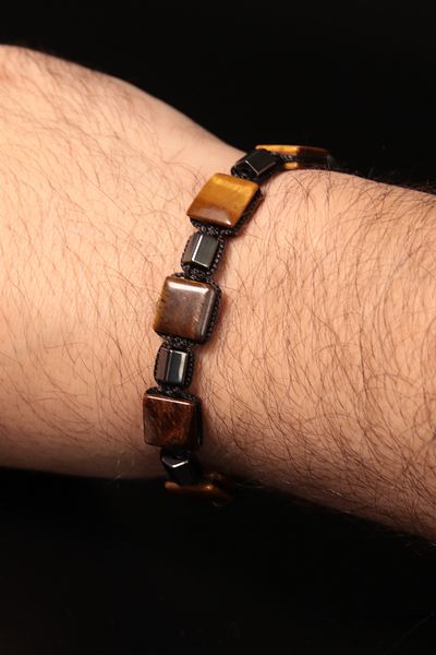 CessNova Certified 100% Original Brown Tiger Eye Handcrafted Macrame Knitted Bracelet