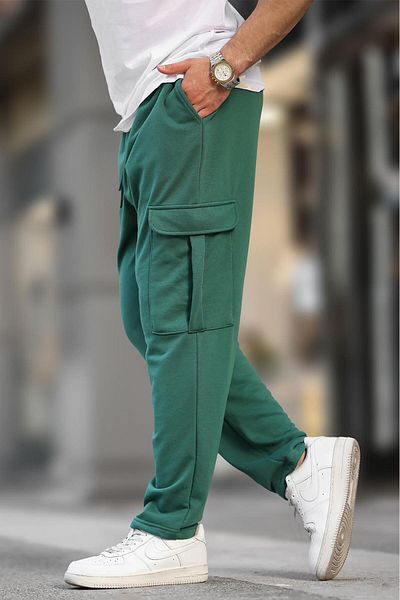 Madmext Grüne Basic-Jogginghose – Kargotasche mit verstellbarer Taille 6552