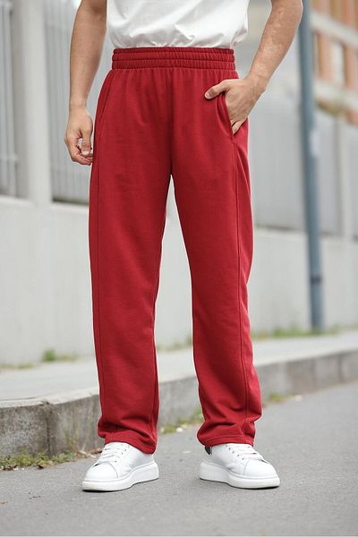 Madmext Burgunderfarbene Herren-Jogginghose mit entspannter Passform E6560