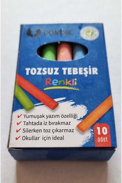 Modellino 10'lu Tozsuz Dominic Renkli Tebeşir