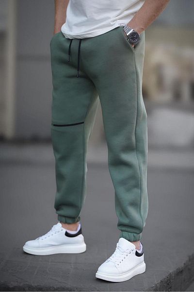 Madmext Khaki Pocket Detailed Men's Basic Sweatpants 6523