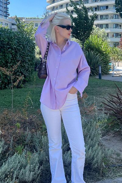 Madmext Lila Oversize-Shirt „Mad Girls“ MG1369