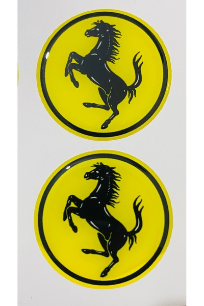 İŞCAN MOTOR Ferrari Logo Sarı (5X5 CM) Ikili Etiket