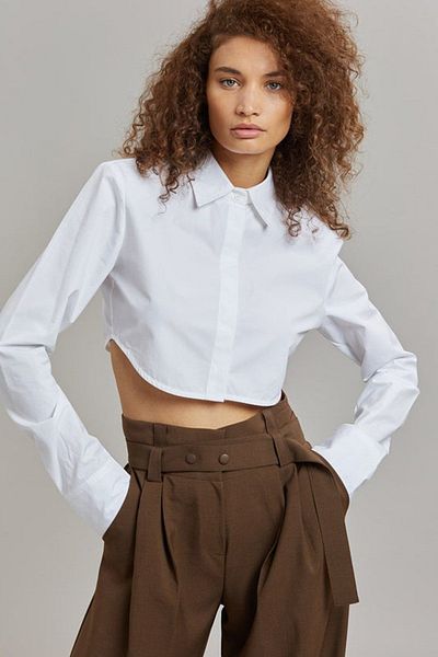 Madmext Mad Girls White Short Shirt Mg1382