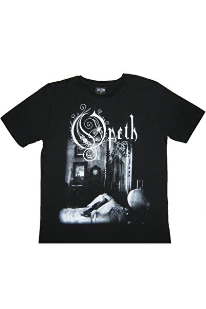 orijintex Unisex Black Opeth Printed T-Shirt