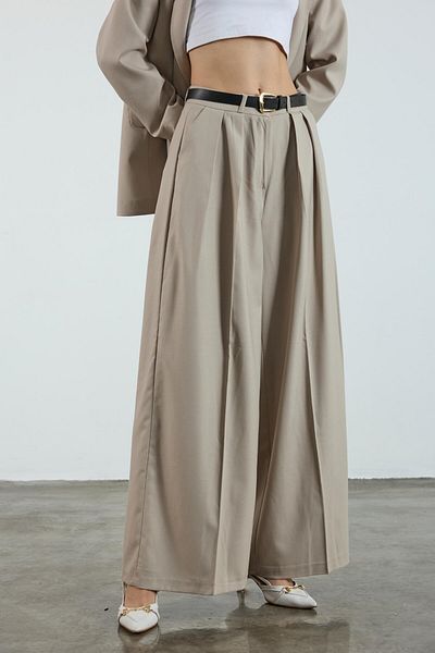 Suzi Belted, Wide Leg, Pleated Palazzo Pants 51070