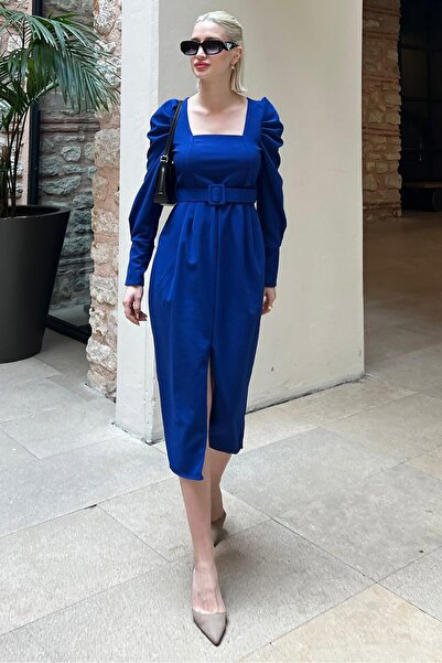 Madmext Сакс Кавун Рукав Квадратний Воротник Олівець Сукня MG2046