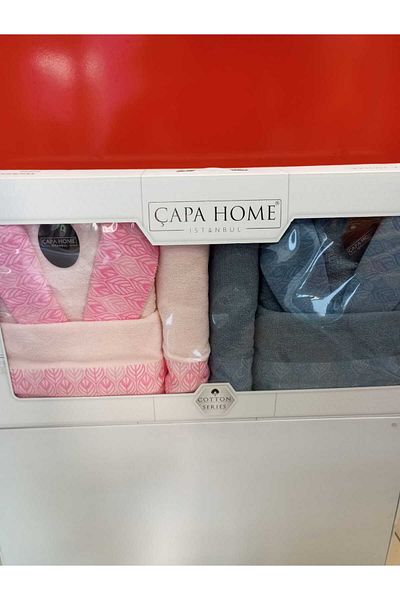 Çapa Home &Men's Head Bath Robe 6-Piece Daily Dowry Gift 100% Cotton Premium Quality Bathrobe Set