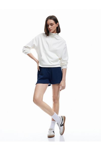 Koton Lace-Up Relaxed Fit High Waist Wrap Mini Sports Shorts