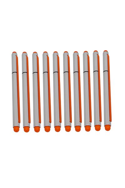 G Golden Case Set 10 buc, Stylus 2 in 1 cu Pix cu capac si elastic, Portocaliu