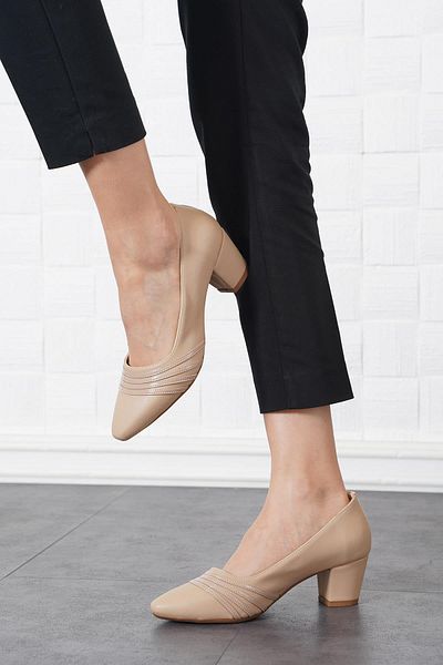 Moda Pie Vesna Nut Skin - Pantofi cu toc pentru femei cu toc ascuțit