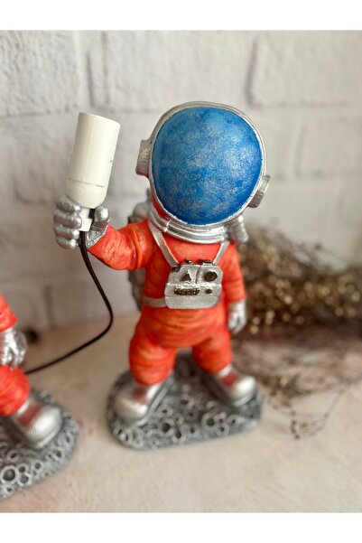 Bypinaryuksel Astronaut Man Lamp, Lampshade, Children's Room Lampshade, Orange