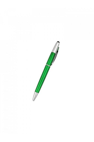 G Golden Case Stylus pen with ballpoint pen, Bullet model, made of plastic, Green