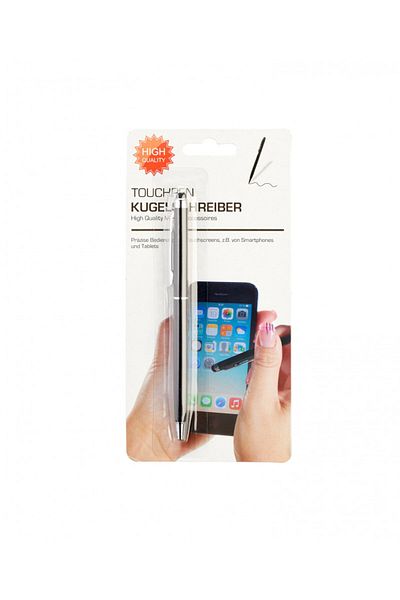 G Golden Case 2in1 precision stylus, 5.5 mm tip, built-in pen, Silver
