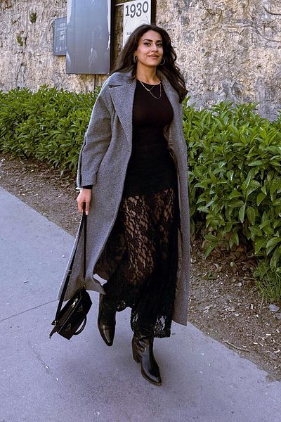 Madmext Fusta de dama din dantela neagra Mg2338