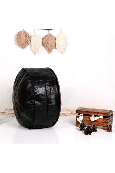 Ottoman Pouffe El Yapımı Hakiki Kuzu Derisi Bahçe Balkon Bungalov Puf Yer Min...