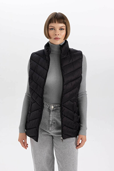 DeFacto Su Itici Dik Yaka Kapitoneli Fermuarlı Cepli Mevsimlik Şişme Yelek A0975ax25sp