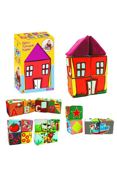 Samatlı Oyuncak Todizoo Educational Soft Plush Cubes – Set of 4 |   For Babies 3 Months+
