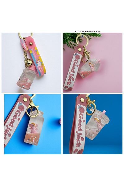 Meyra Accessories Luxury Water-Filled Unicorn Figure Keychain Bag Accessory Plush Toy Colorful Gift 1 Piece