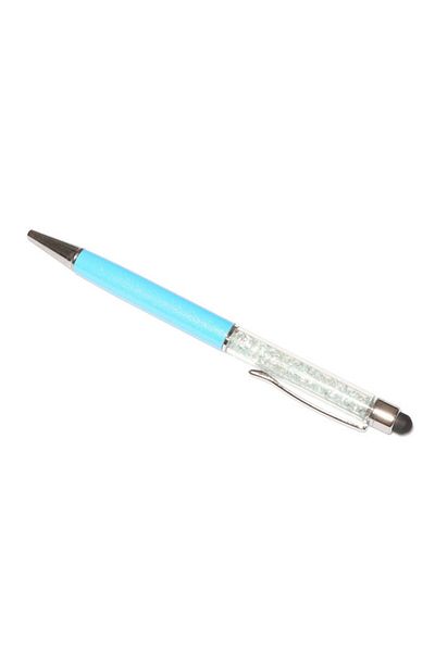G Golden Case Stylus touch pen cu pix, decorat cu cristale, metalic, turquoise