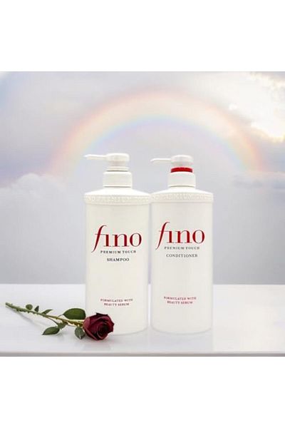 Fino Set of Fino Premium Touch Hair Shampoo 18.6 fl.oz./550 ml and Conditioner 18.6 fl.oz./550 ml for Dam