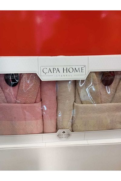 Çapa Home &Men's Head Bath Robe 6-Piece Daily Dowry Gift 100% Cotton Premium Quality Bathrobe Set