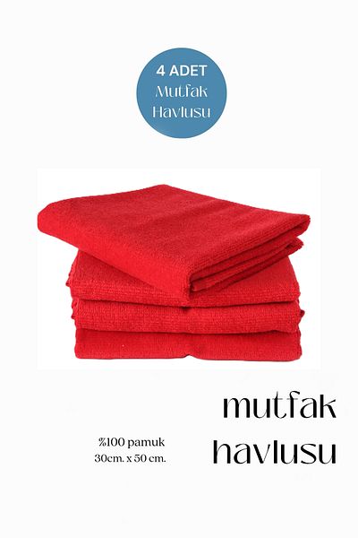sevilya 4 Kitchen Towels Hand and Face Towels