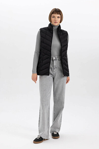 DeFacto Su Itici Dik Yaka Kapitoneli Fermuarlı Cepli Mevsimlik Şişme Yelek A0975ax25sp