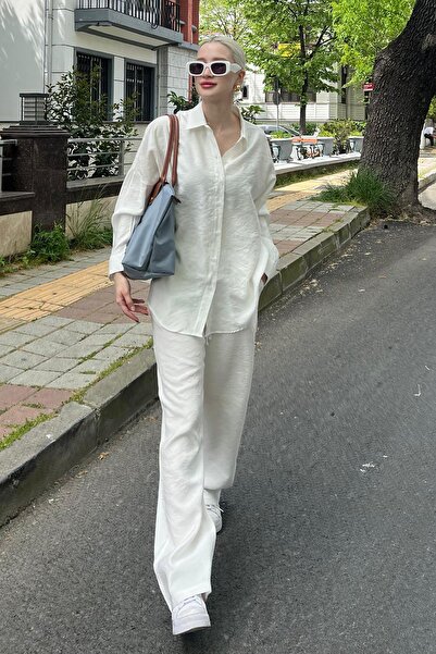 Madmext MG2117 Model White Shirt and Pants Set