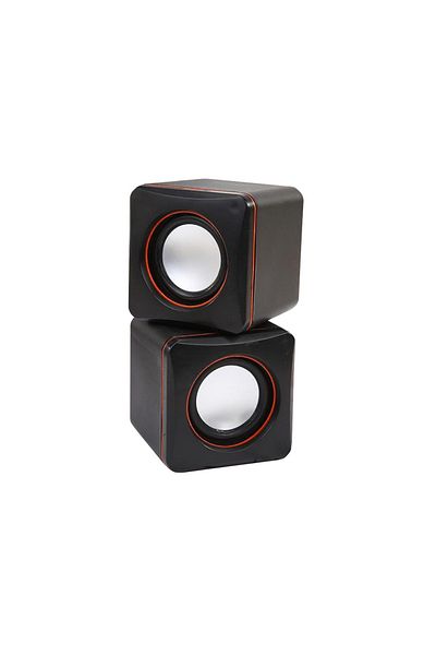 G Golden Case USB powered speakers with integrated volume control, 3.5 mm jack, Black