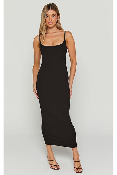 Madmext Μαύρο λουράκι Camisole Basic Dress mg1984