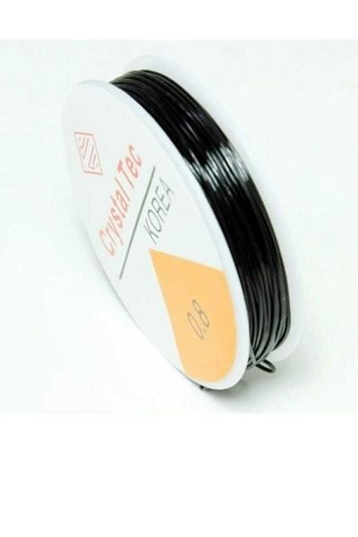 yiğit aksesuar Flexible Black Fishing Line Rubber Rope 0.8 mm 5 Meters