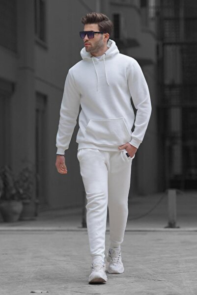 Madmext Set de trening de bază cu glugă ecru 5905
