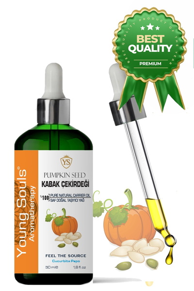 YOUNG SOULS Pumpkin Seed Carrier Oil ( Cold Pressed ) Kabak Çekirdeği Taşıyıcı Yağ ( Soğuk Sıkım ) 50 Ml