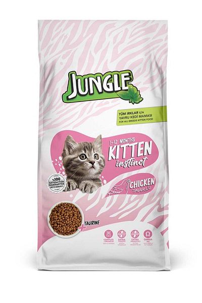 Jungle Cat Kitten Dry Food In Chicken Flavor, With Vitamins And Taurine 15KG