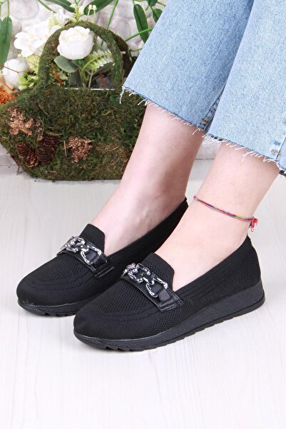 fort 7460 Трикотажні туфлі на ремінці з ланцюжком, деталізовані, елегантні, зручні, жіночі балетки