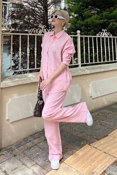 Madmext MG2117 Model Pink Shirt and Pants Set