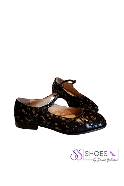 Sevda Şekerci Hakiki Deri Leopar Tokalı Babaet