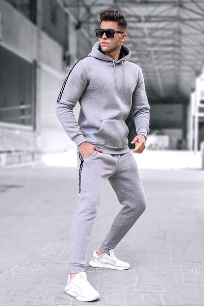 Madmext Gray Men's Tracksuit Set 5425